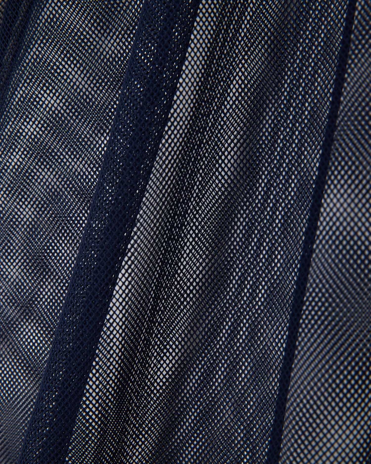 Mesh frill polo navy