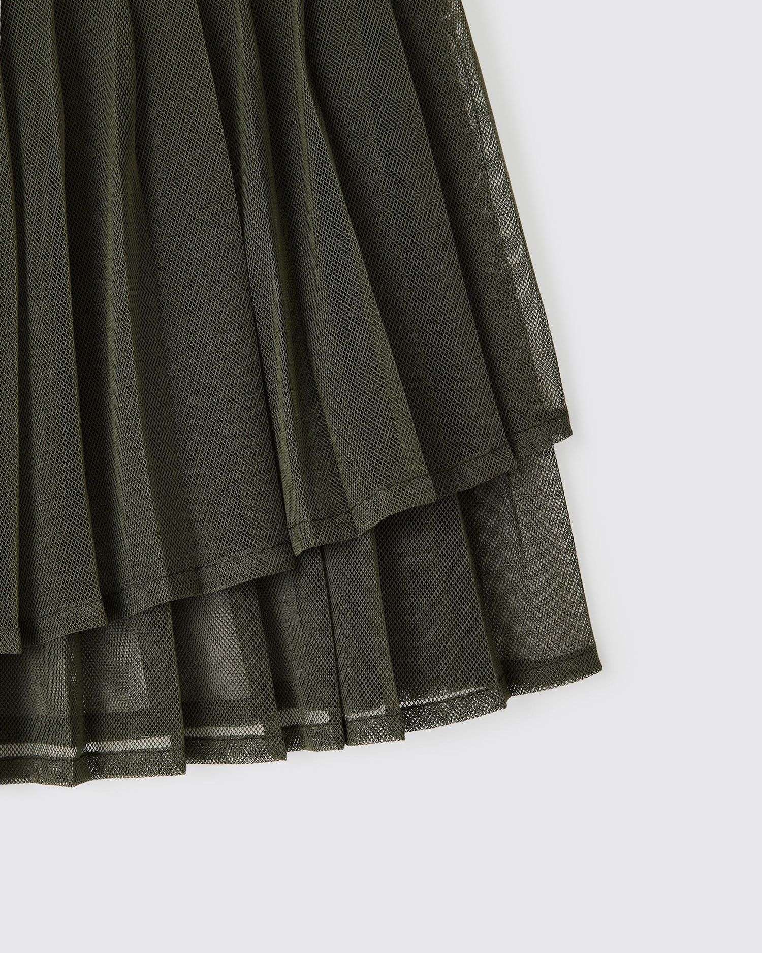 メッシュプリーツスカート OLIVE