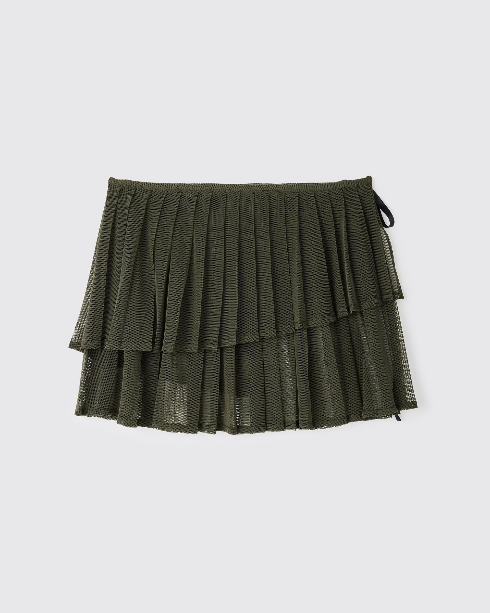 メッシュプリーツスカート OLIVE