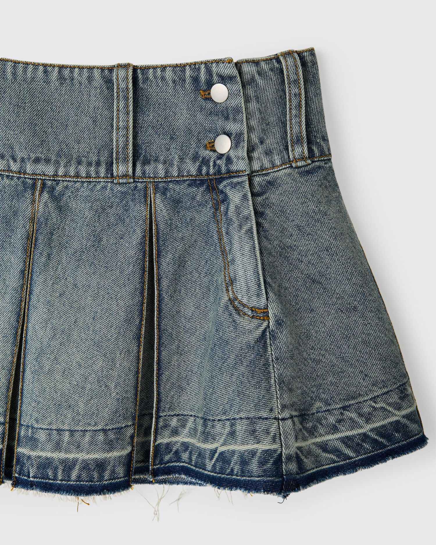 Black denim belt skirt INDIGO