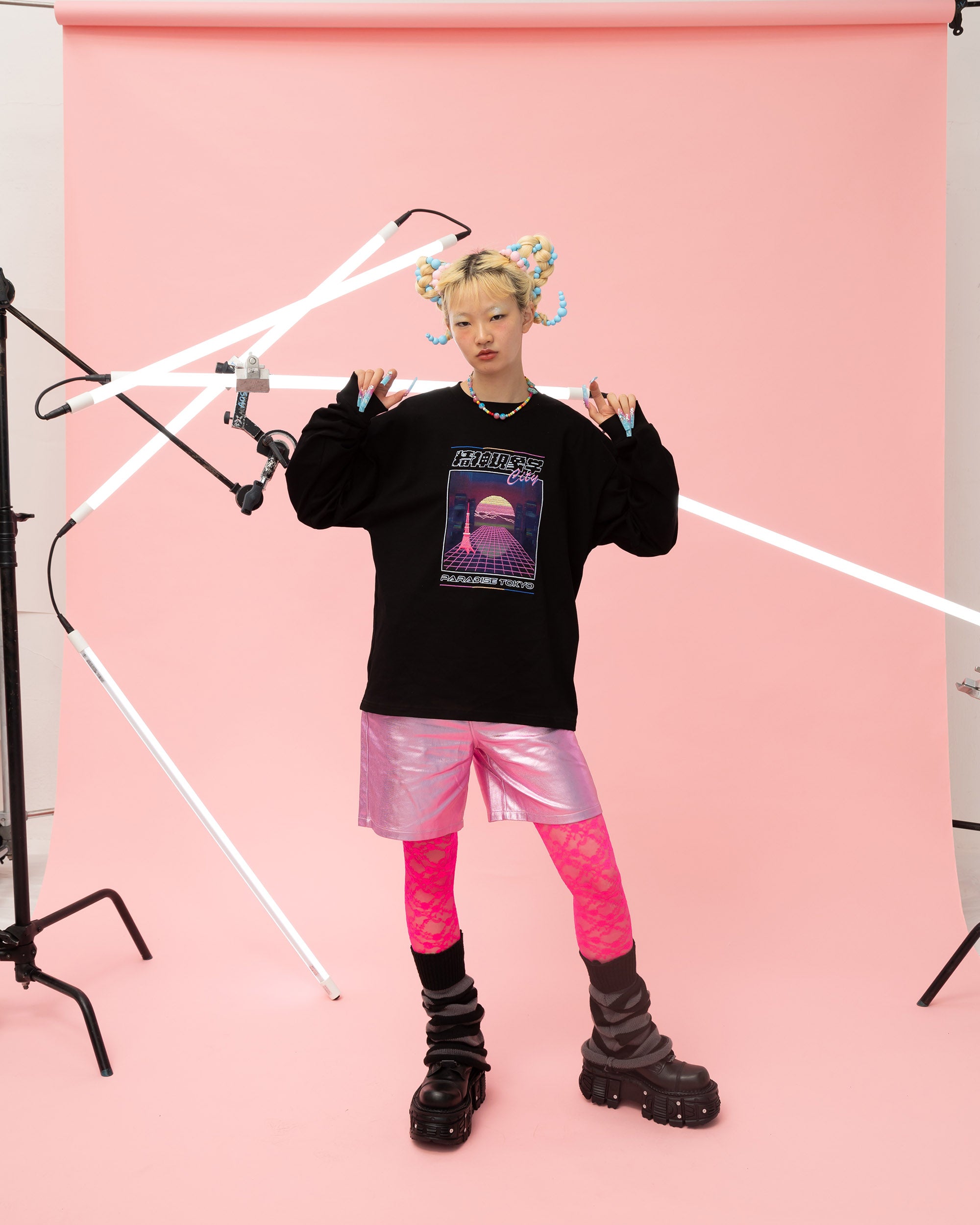 TOKYO PARADISE L/S T-shirts BLACK