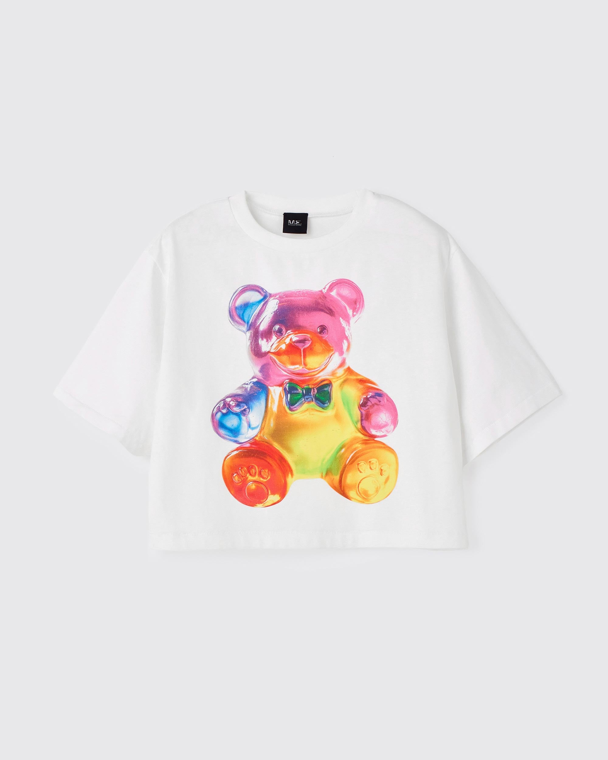 レインボーグミ クロップドTシャツ WHITE
