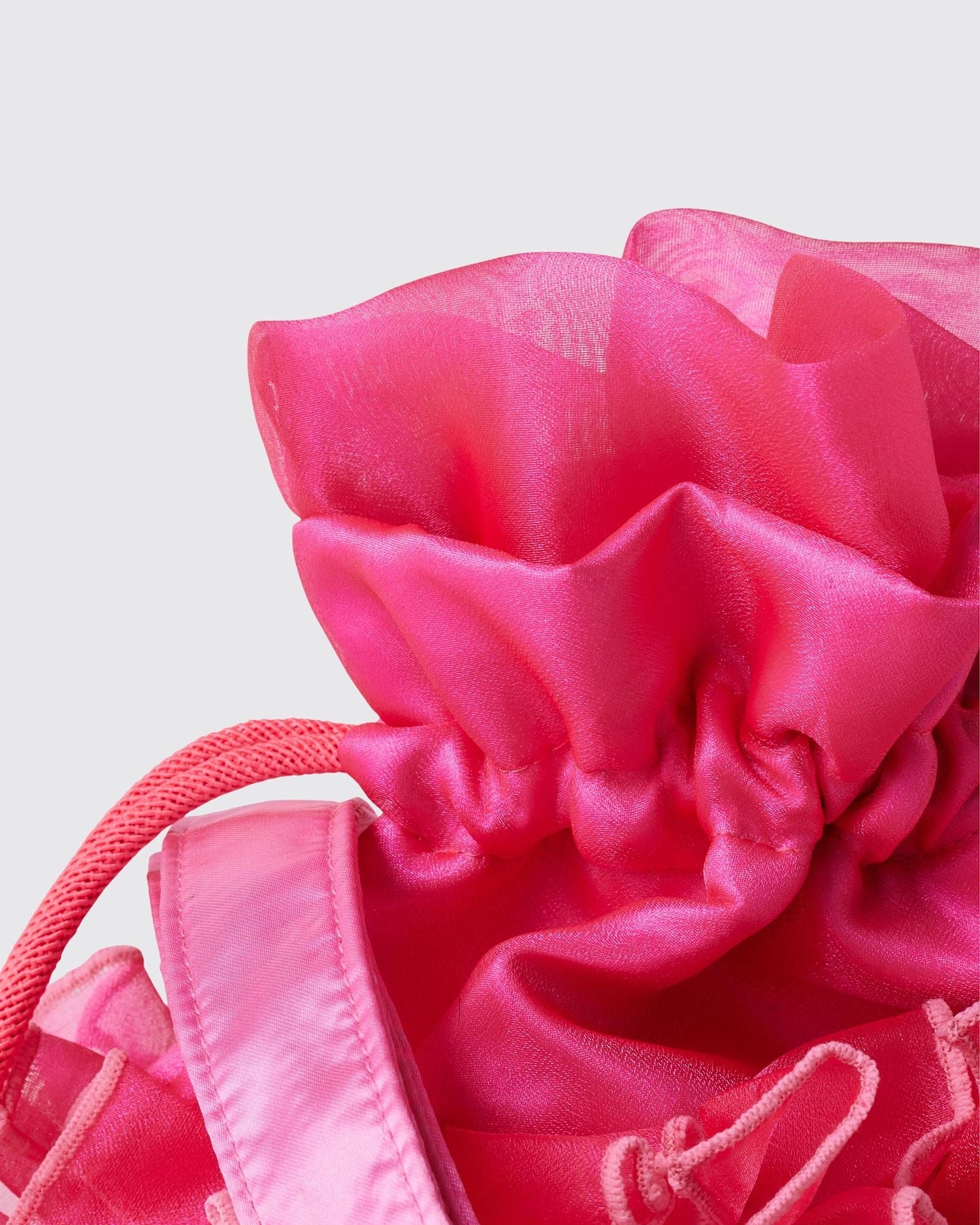 Frilled Drawstring Bag PINK