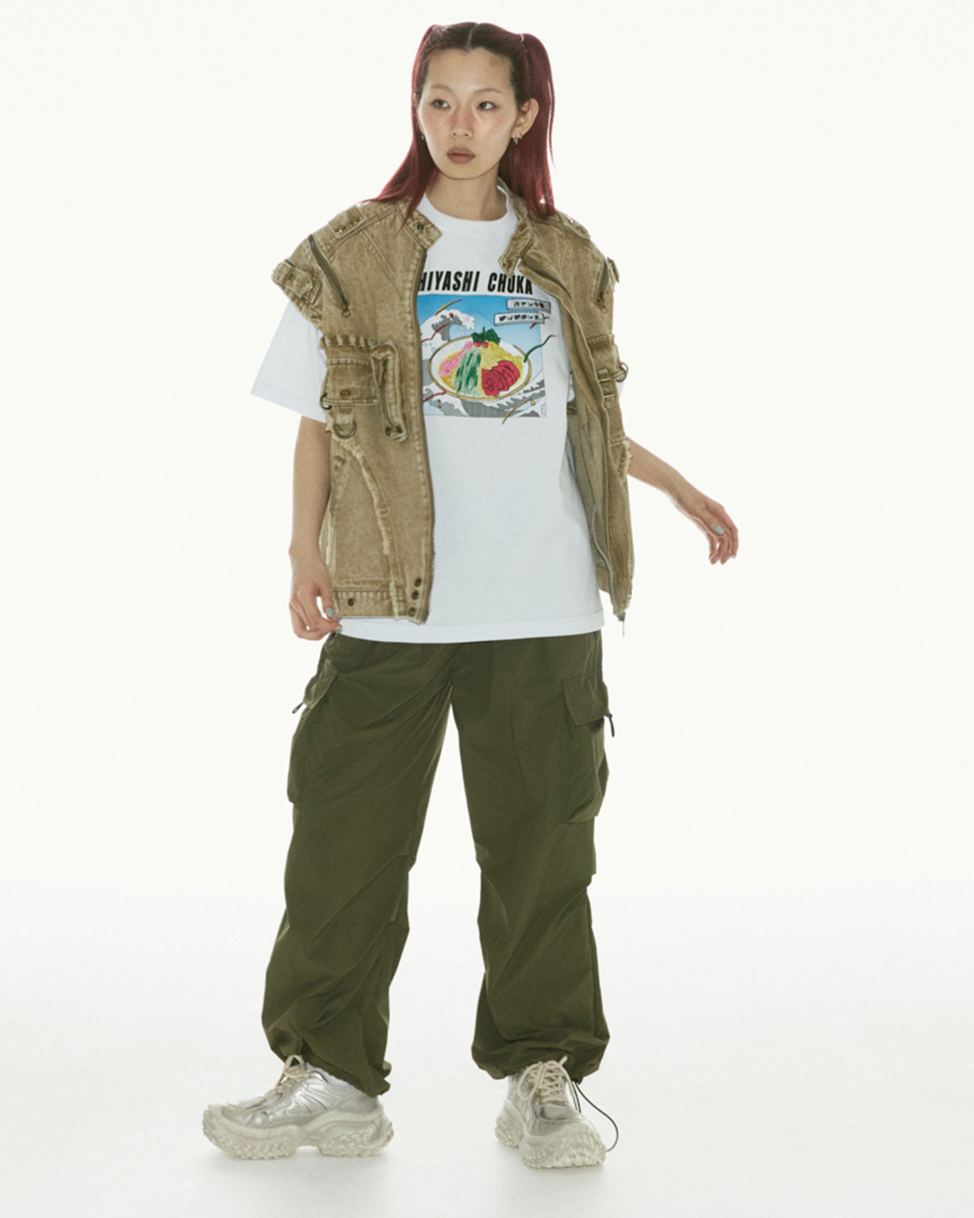 冷やし中華 S/S ボーイズTシャツ WHITE