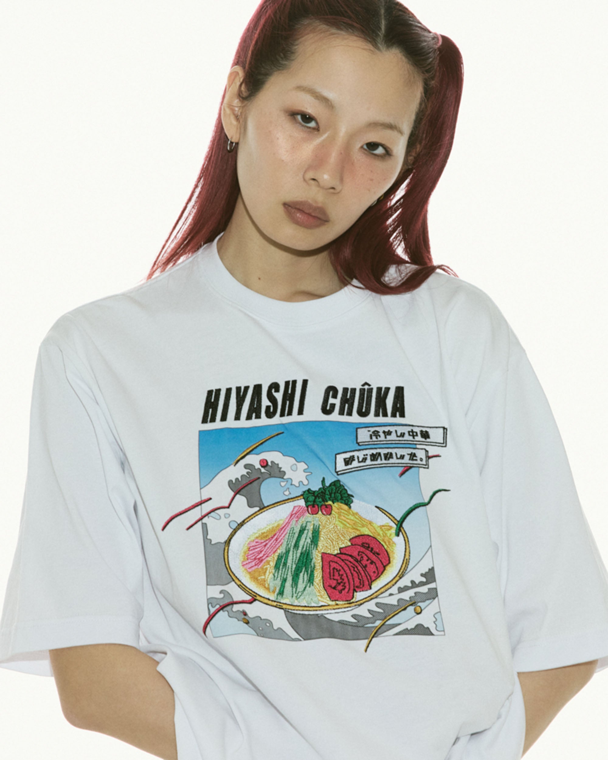 冷やし中華 S/S ボーイズTシャツ WHITE