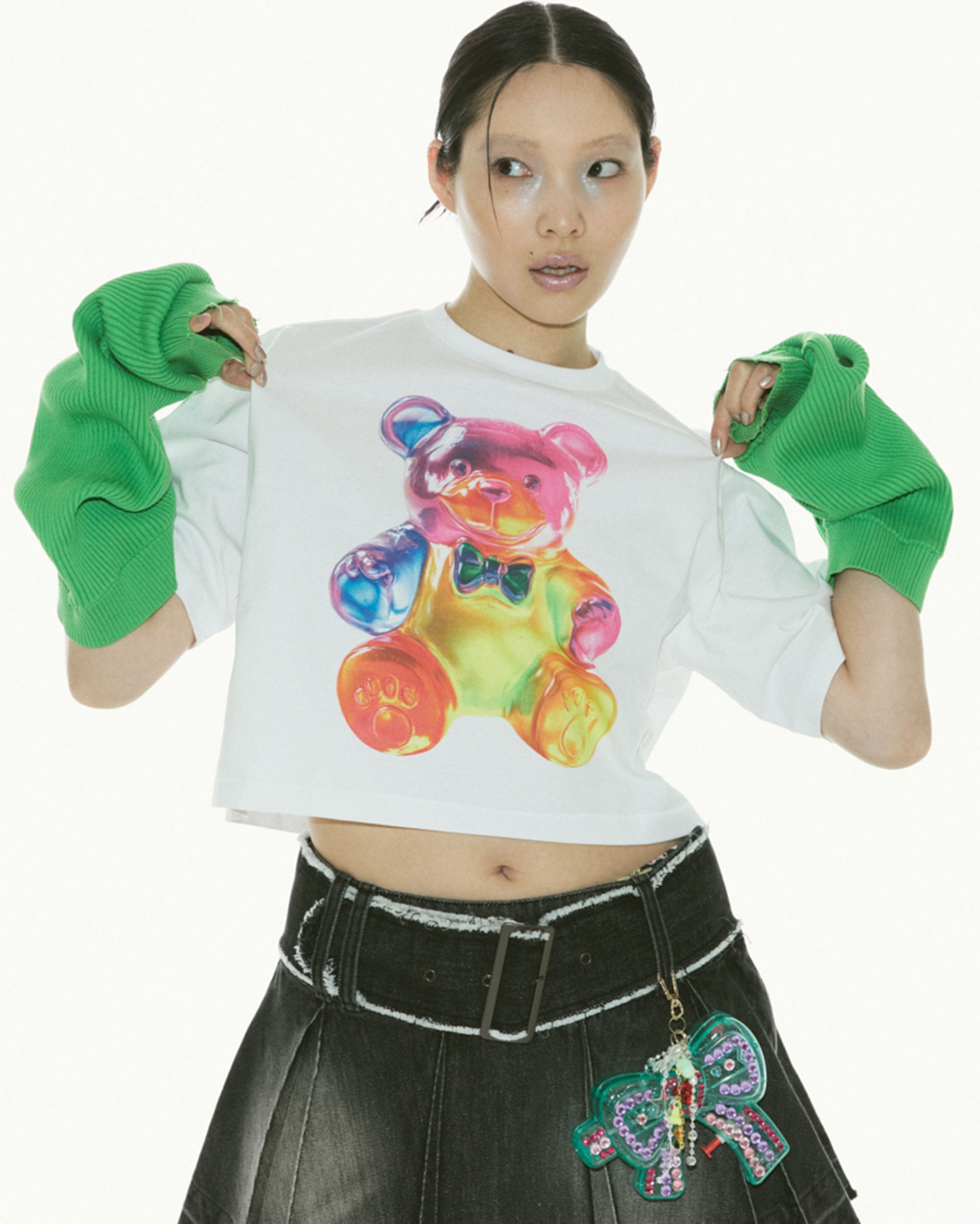 Rainbow Gumi Cropped T-shirt WHITE