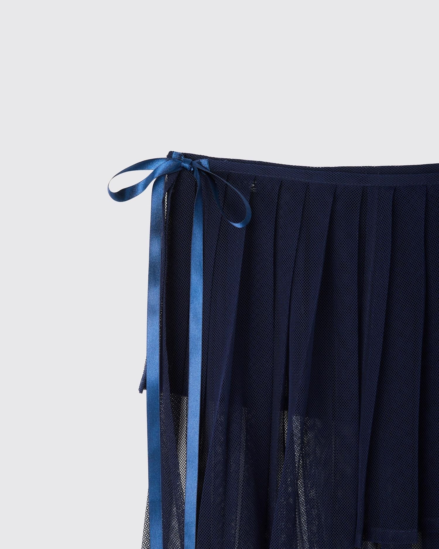 Mesh pleated skirt NAVY